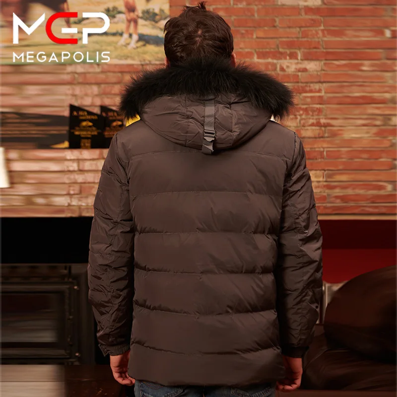 MGP Men\'s winter jacket long jacket fashion jacket coat men\'s down combined hat