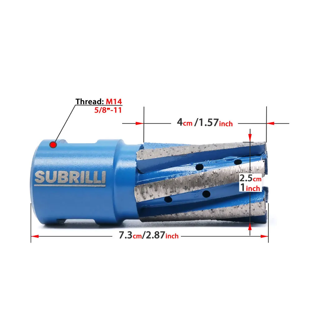 1 Inch Diamanten Vinger Bit Segment Boor Router Bit Bodem Slab Sink Hole Cutter Graniet Marmer Frees M14 & 5/8 "-11 Draad