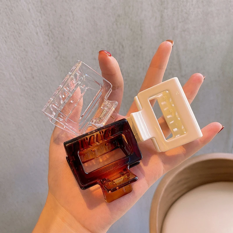 

Square Acetate Acrylic INS Korean Hair Clips Girls Hairpins Crab Claws Clamp Hair Accessories for Women Banana Grips Slid