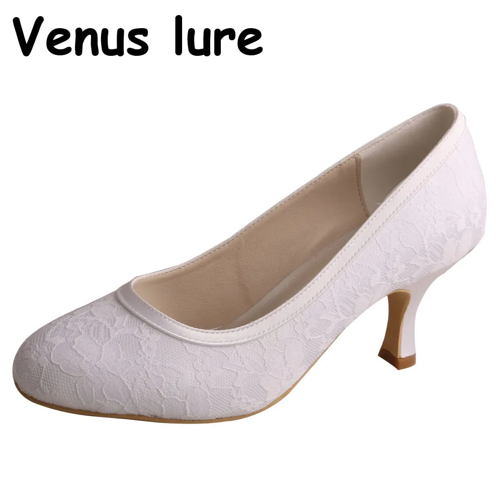 

Wholesale and Retail Lace Bridal Shoes for Women Ivory Closed Toe Pumps