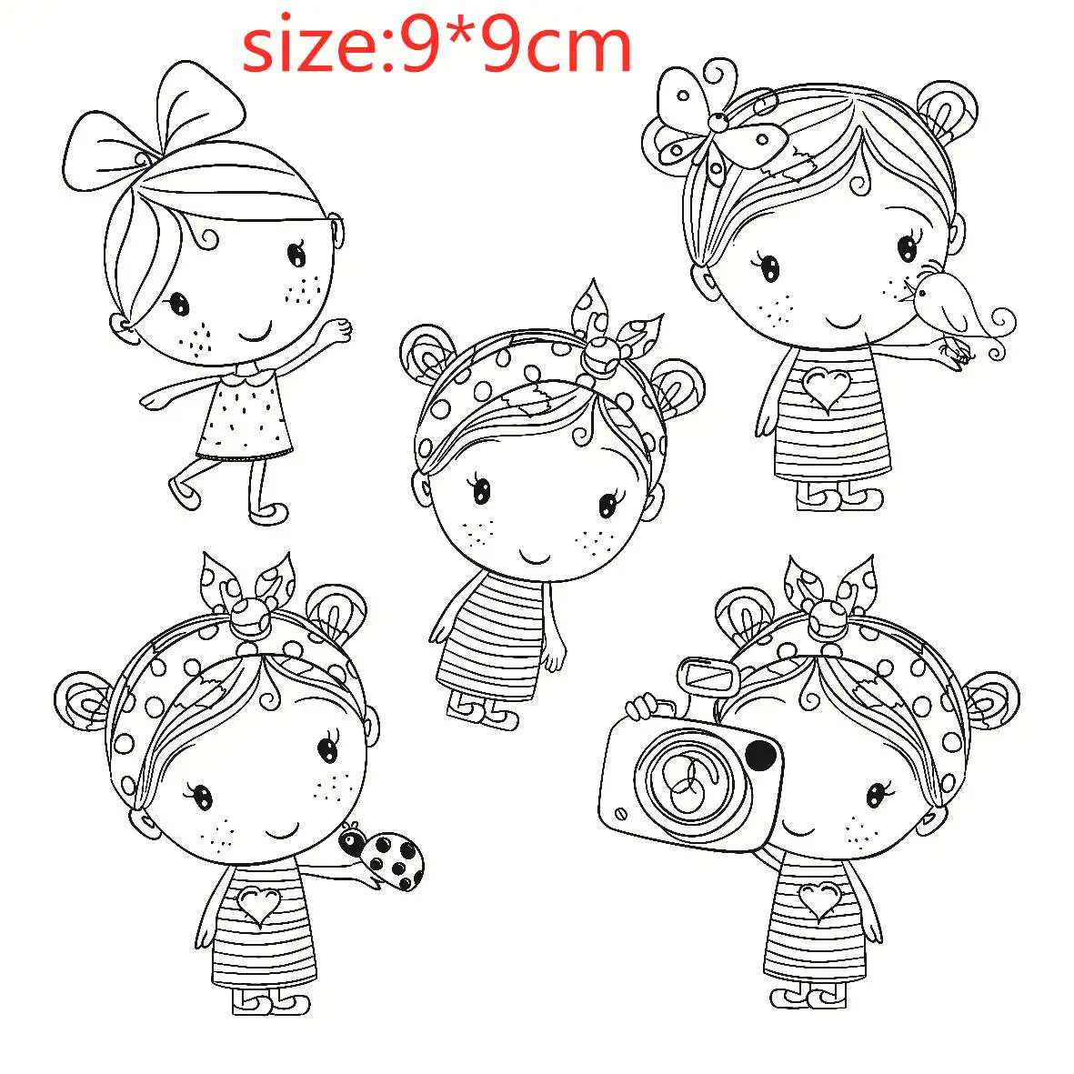 Transparent Silicone Rubber Stamp, Little Girl Band, Metal Die, Sheet Cling, Scrapbooking, DIY Cute Pattern, Photo Album Stamp