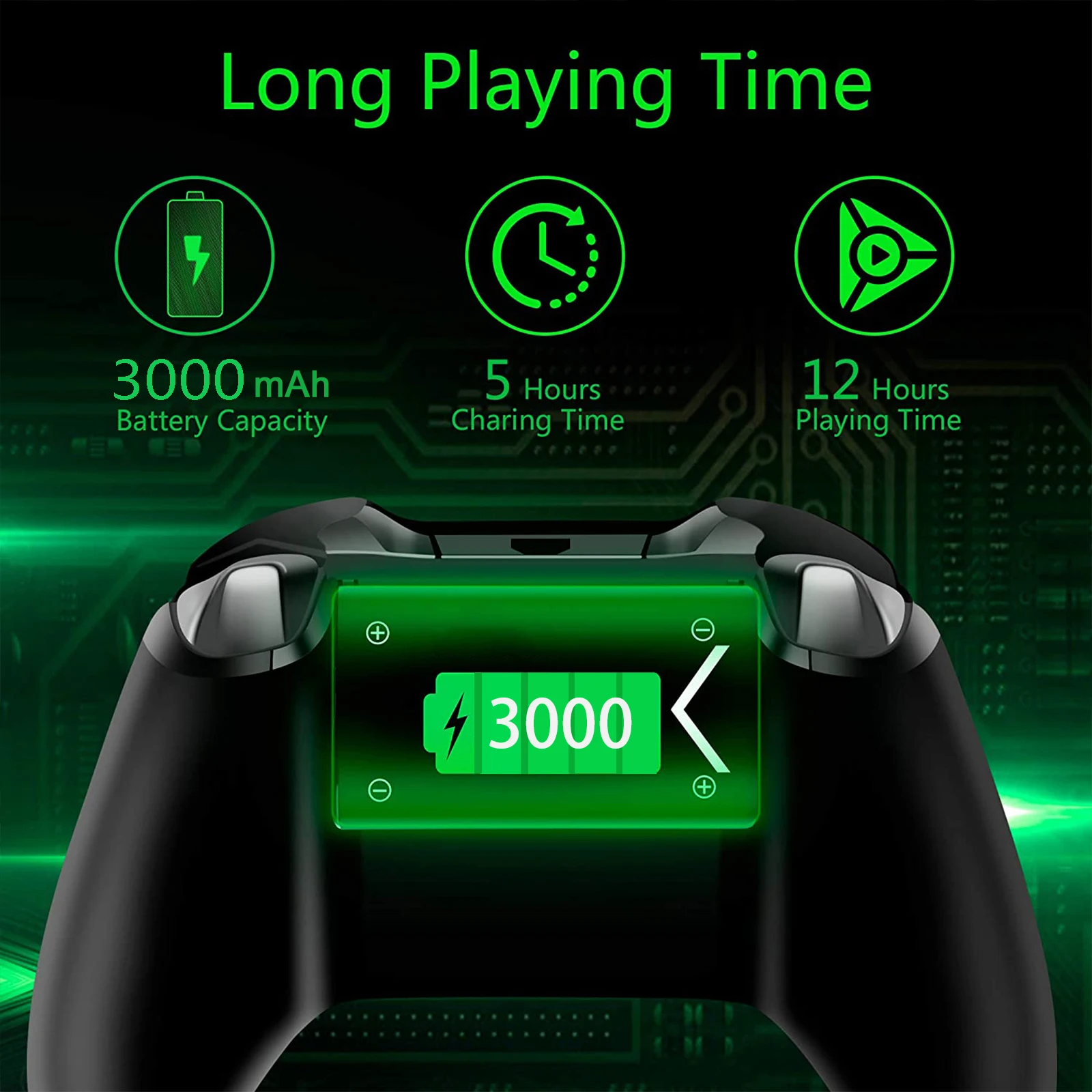 Xbox One / Xbox One S/Xbox One X/Xbox One 엘리트 컨트롤러 게임 패드 배터리 용 4pcs 3000mAh 교체 용 배터리 + USB 충전기