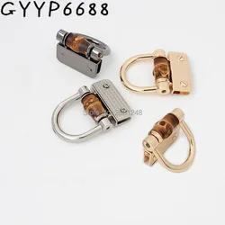 3colors 27mm Bamboo  Hanger Connector D rings hanger buckles,natural bamboo bag flap covered accessories,bags handle buckle