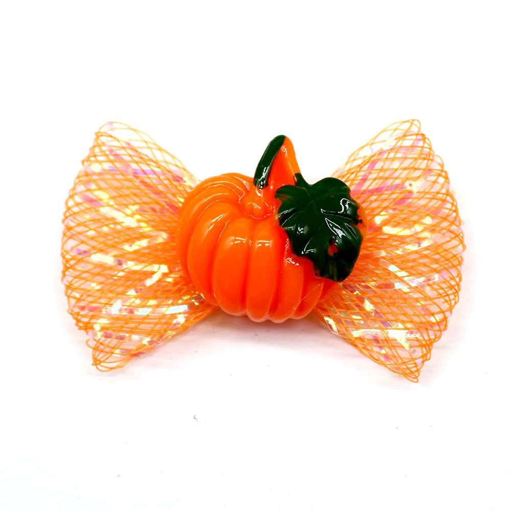 100pcs Dogs Pets Accessories Thanksgiving Pet Dog Bows Pumpkin Dog Hair Bows Dog Grooming Bows For Small Dog Pet Supplies