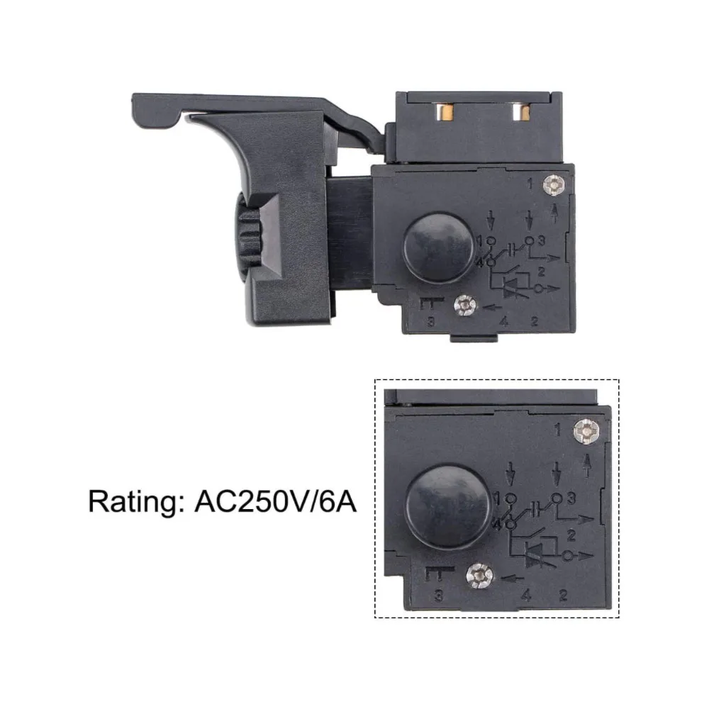 Trigger Switch FA2-6/IBEK for 6A-Series Electric Drill Hammer 250V-6A Tool Power Speed Control Push Button Switch 2pcs