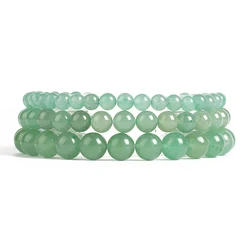 New Fashion Natural Jewelry Green Aventurine Round Beads Bracelet Be Fit for Men and Women Accessories and Amulets Jewelry Gifts