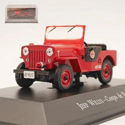 Ixo 1:43 JEEP Willys Corpo de Bombeiros Diecast Model Car Metal Toy