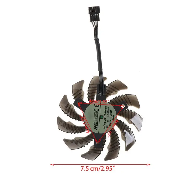 1/3PCS 75Mm T128010SU 4Pin พัดลมระบายความร้อน Cooler สำหรับ Gigabyte AORUS GTX 1060 1070 1080 G1 GTX 1070Ti 1080Ti 960 980Ti 7