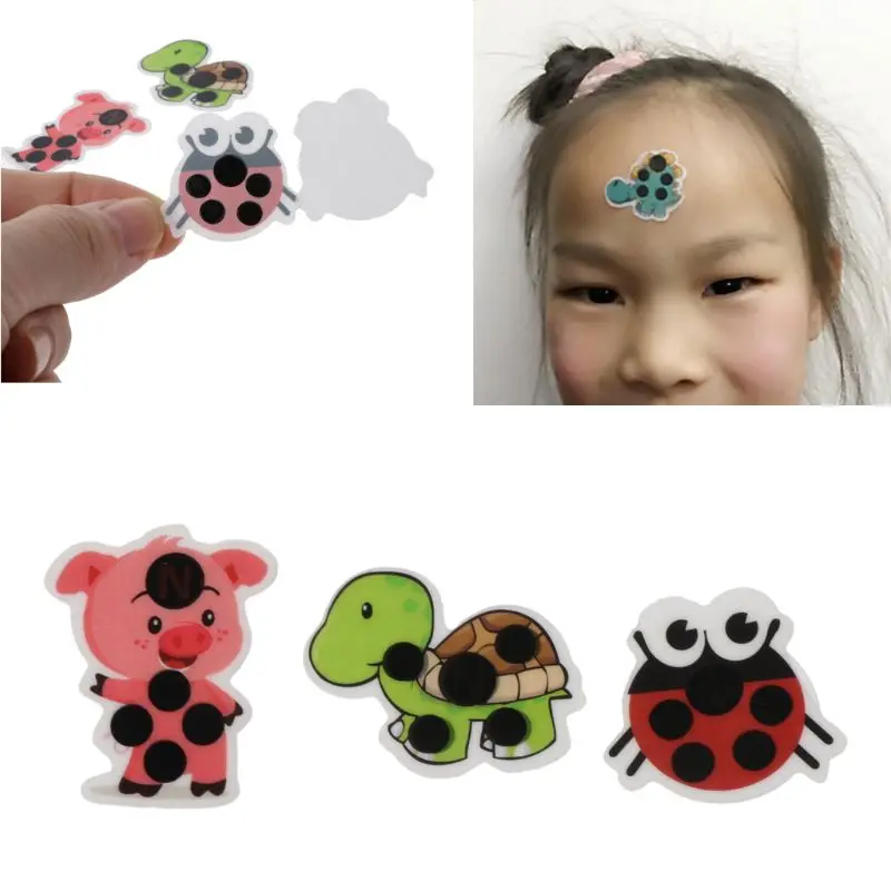 Baby Temperature Stickers Cartoon Sticky Forehead Head Strip Lcd Thermometer the Color of Liquid Changing Sticker