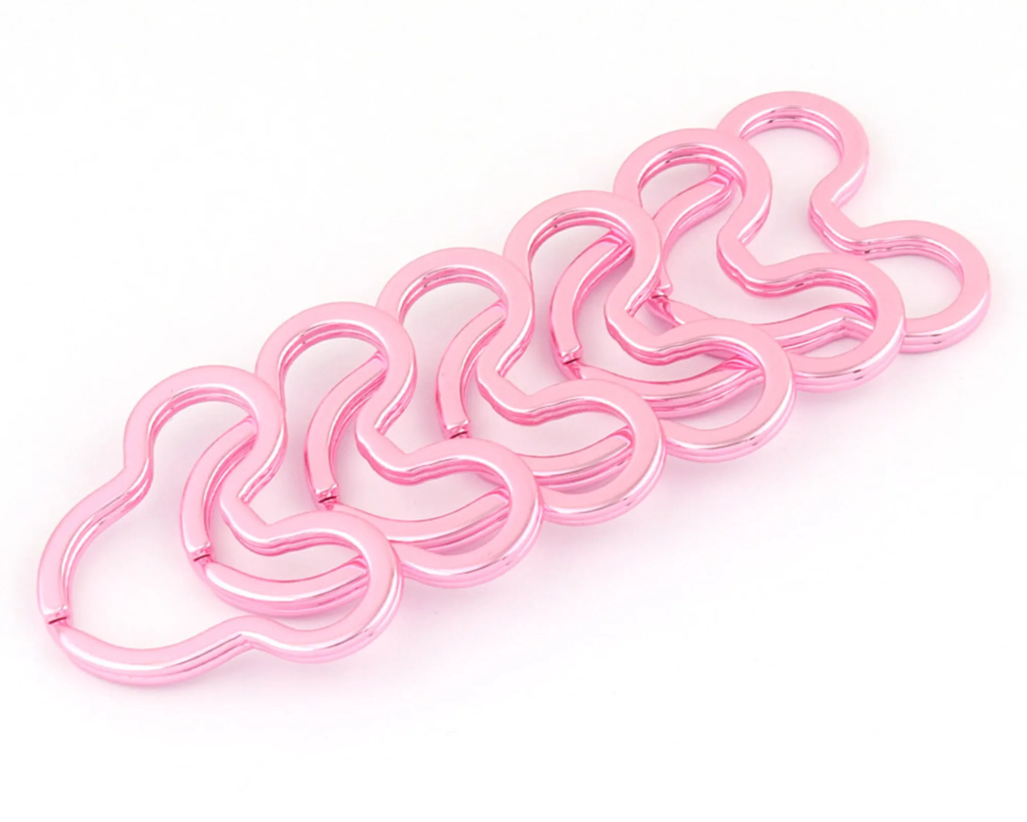 Portachiavi con spacco di topo rosa anello di salto portachiavi in metallo fascino creazione di gioielli forniture collare per cani gancio artigianato in pelle fai-da-te