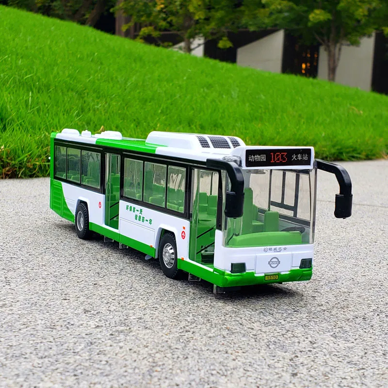 Electric Toy Tourist Traffic Bus Alloy Car Model Diecast Simulation Metal Toy City Tour Bus Model With Sound and Light Kids Gift