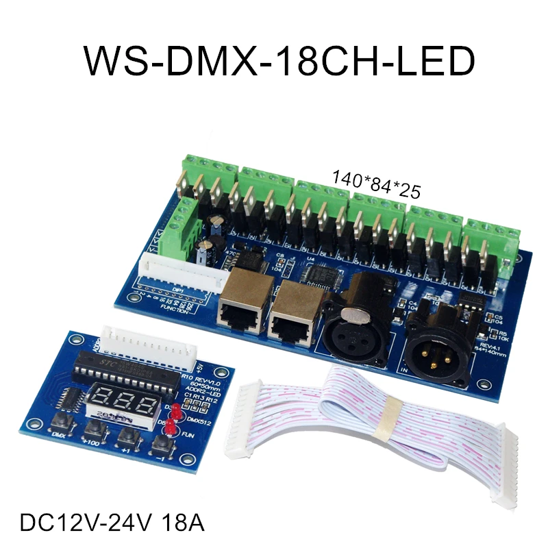 Imagem -05 - Dimmer Led Decodificador Controlador Led para Luzes Dmx512 Led Controlador de Tensão Constante Comum Ânodo Controlador Dc12v24v 27ch 18ch