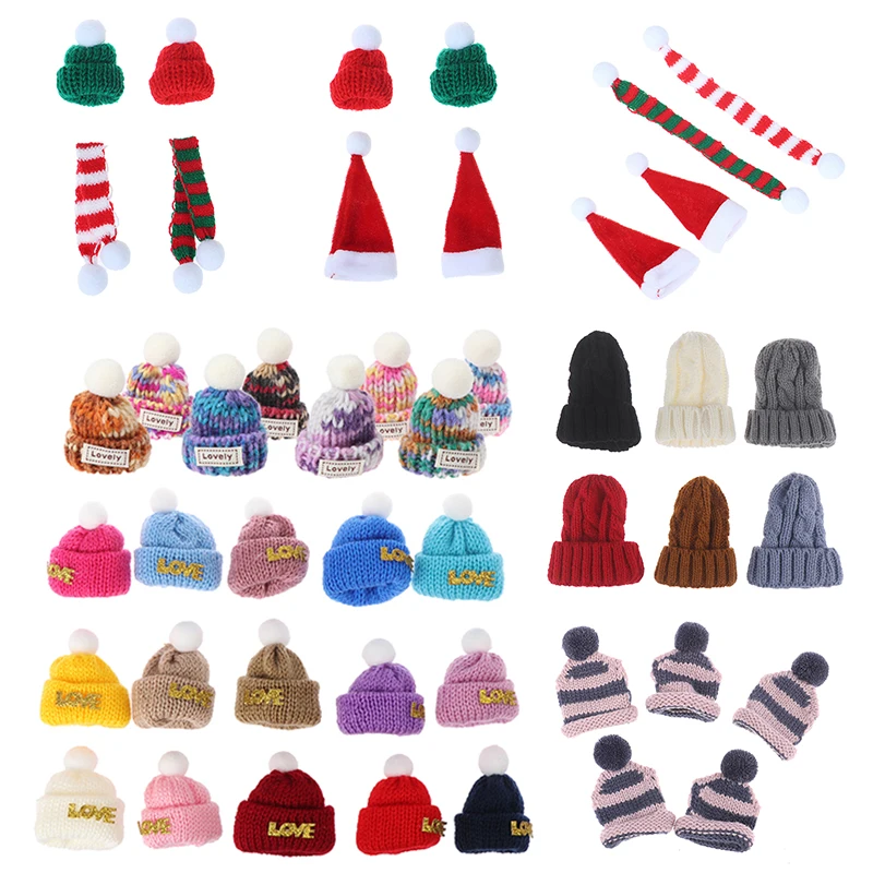 

1/2/10pcs Dollhouse Miniature Scene Beanie Hat Skate Cap Doll House Decoration For Kid Toys Birthday Gift Dolls Accessories