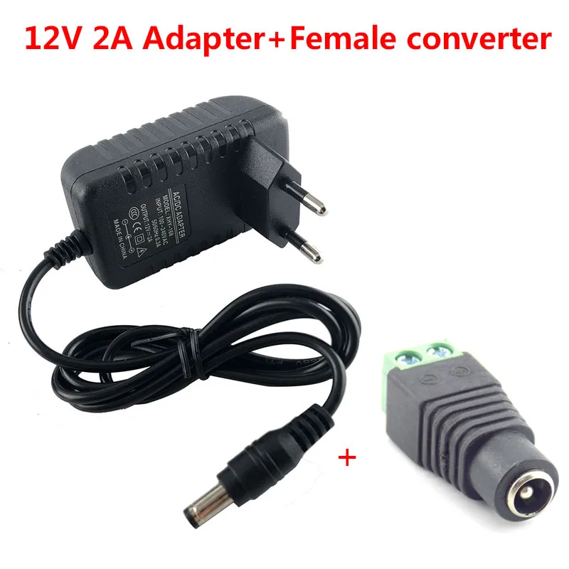 220V to 12V Adapter Charger AC DC 110V 220V to 12V 2A Power Adapter Converter Transformer 12V Power Supply For LED Light Lamp