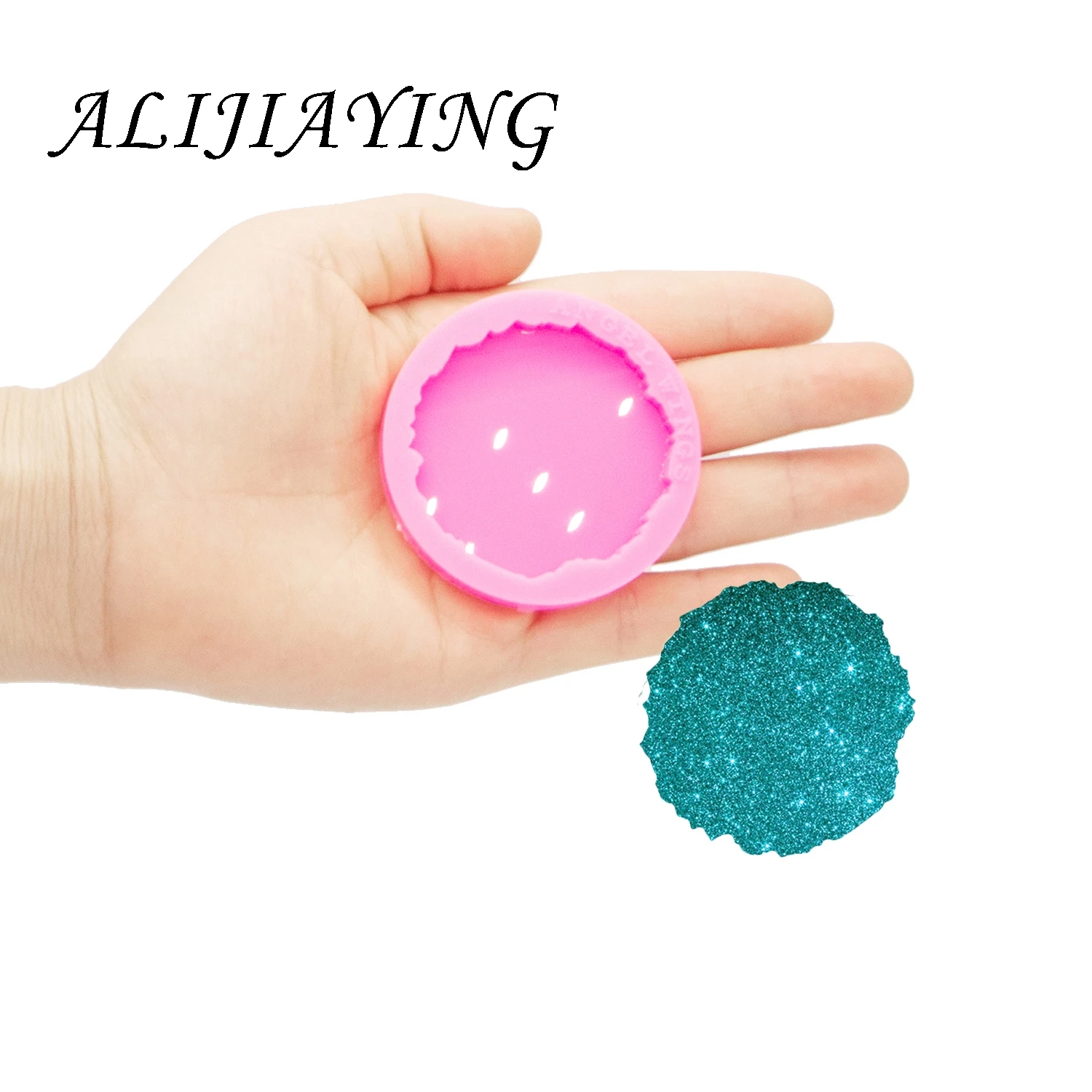 1.5/1.8 Inch Shiny Circle Silicone Mold For Resin Epoxy Craft DIY Heart Keychains Fits on A 1.5 Inch Badge Reel DY0260 image 3