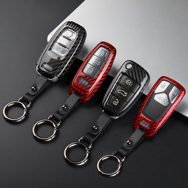Acc-carbon etui na klucze do Audi key cover nowy S4/A4L/A6L/A3/Q3/Q2L/Q5L/Q7/A7LA8L Carbon fibe r shell klamra samochodowa luksusowa osłona