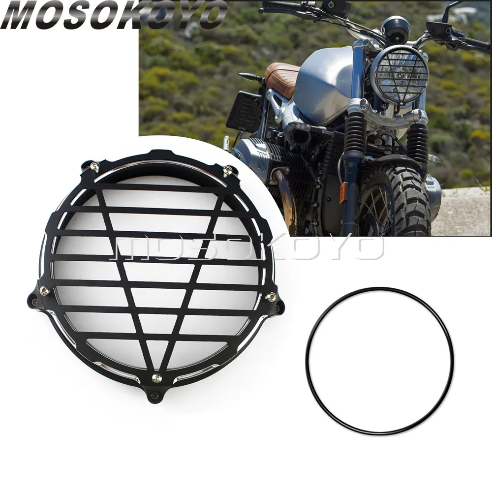 

Motorcycle Black Headlight Bezel Trim Cover Aluminum Grille Guards for BMW R NineT 2014-2019 R Nine T Scrambler 2014-2017