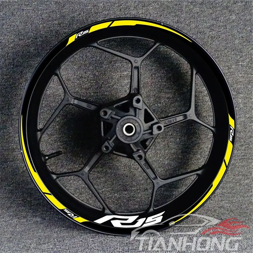 17 Inch Nieuwe Motorfiets R3R15 Wiel Hub Gemodificeerde Mes Strip Velg Stalen Ring Reflecterende Waterdichte Sticker Sticker 4 Si