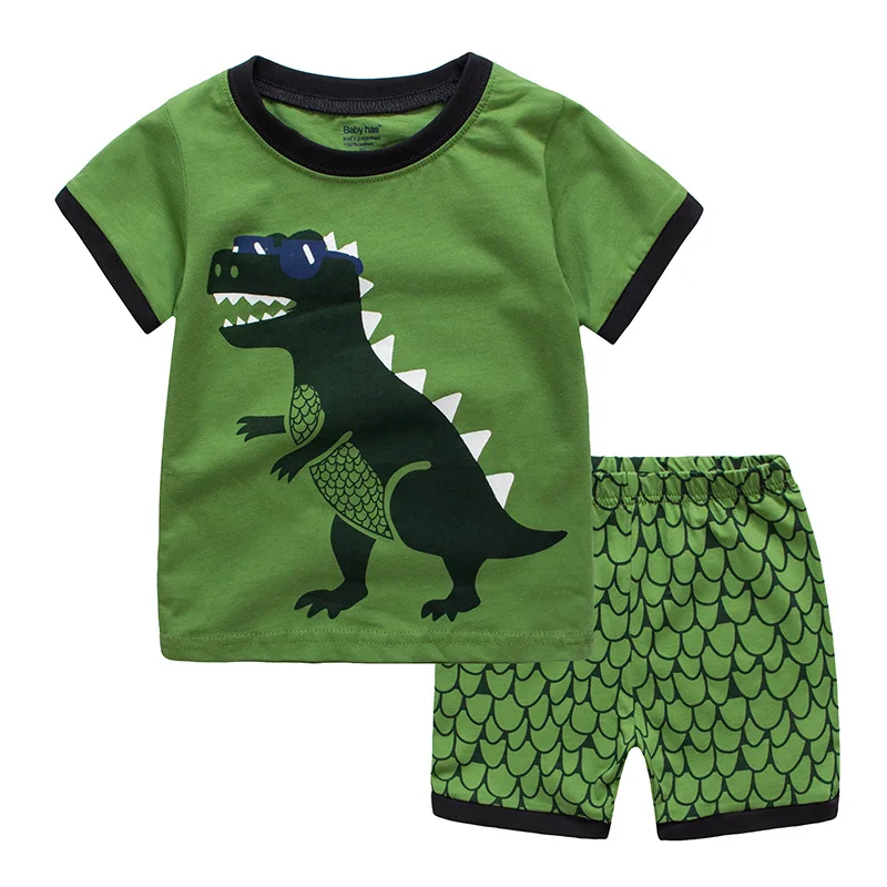 Boys Short Sleeve Dinosaur Pyjamas Kids Crocodile Pajamas Baby Cotton Pijama Children Sleepwear Girls Clothing Sets Pajama Sets