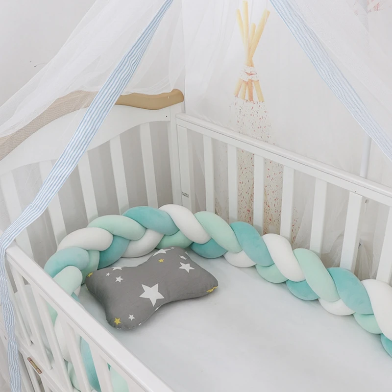 1-4 M 3 Knot Soft Baby Bed Bumper Crib Pad Protection Bedding for Infant Cotton Colorful Pillow Bumpers For Baby Room Decor