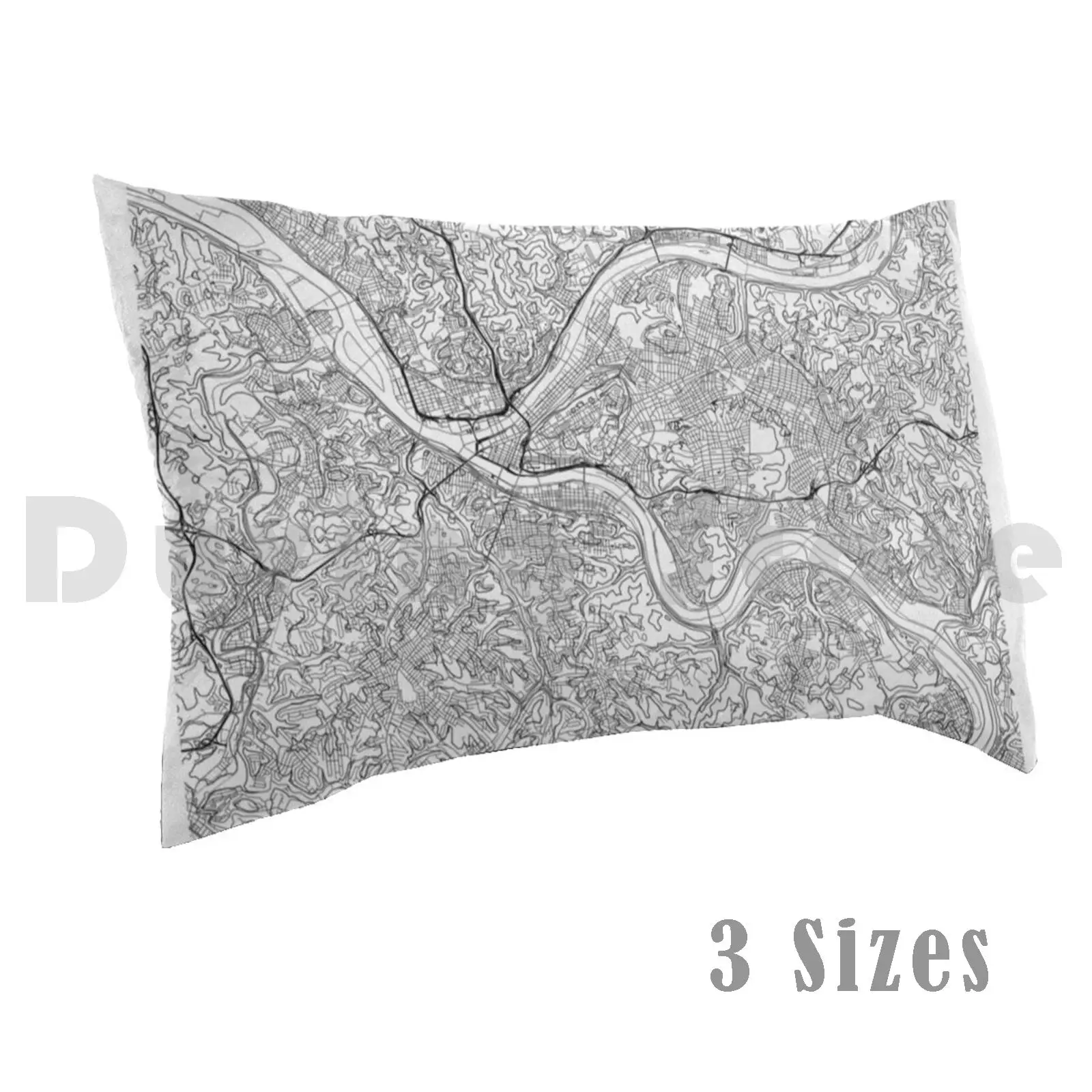 Pillow?case Pittsburgh Map Poster Print Wall Art , Pennsylvania Gift Printable , Home And Nursery