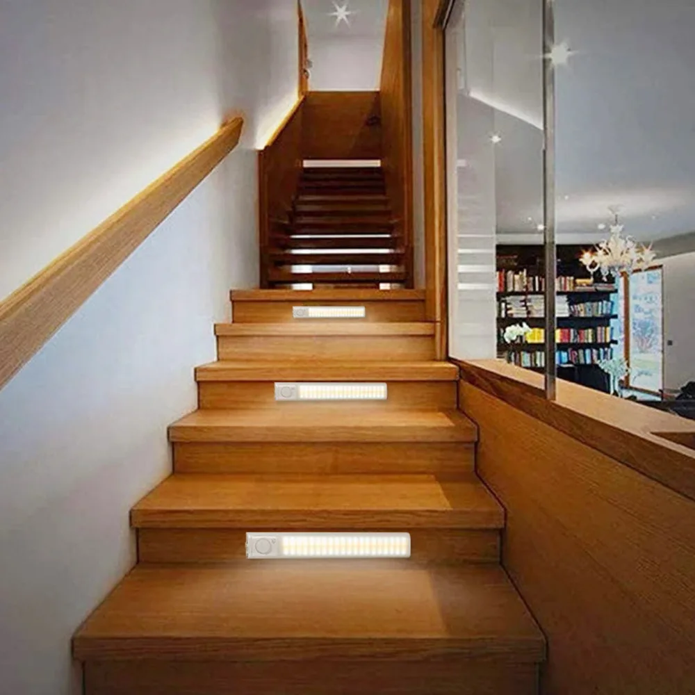 LED Closet Light Lamp With Wireless PIR Motion Sensor Light Kitchen Lighting USB Rechargeable Under Cabinet Lights For Bedroom