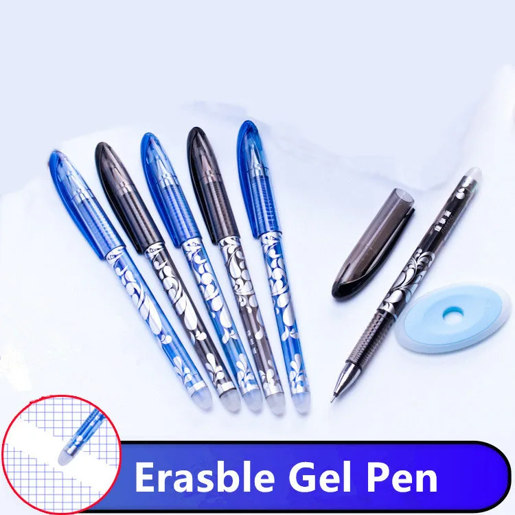 Imagem -03 - Erasable Gel Pen Refill Rod Grupo Alta Capacidade Tinta Azul e Preta Shool Canetas Handle Lavável Escrita Papelaria 100 Pcs por Lote 05 Milímetros