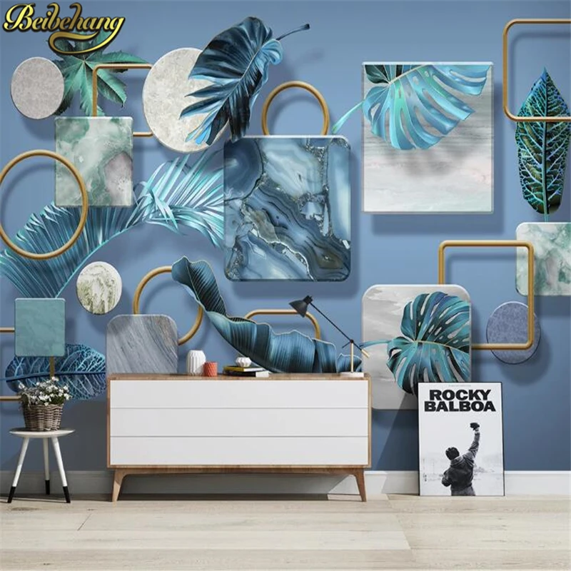 custom photo wallpaper for living room plant marble wall paper Luxury home decoration TV mural background wall stickers