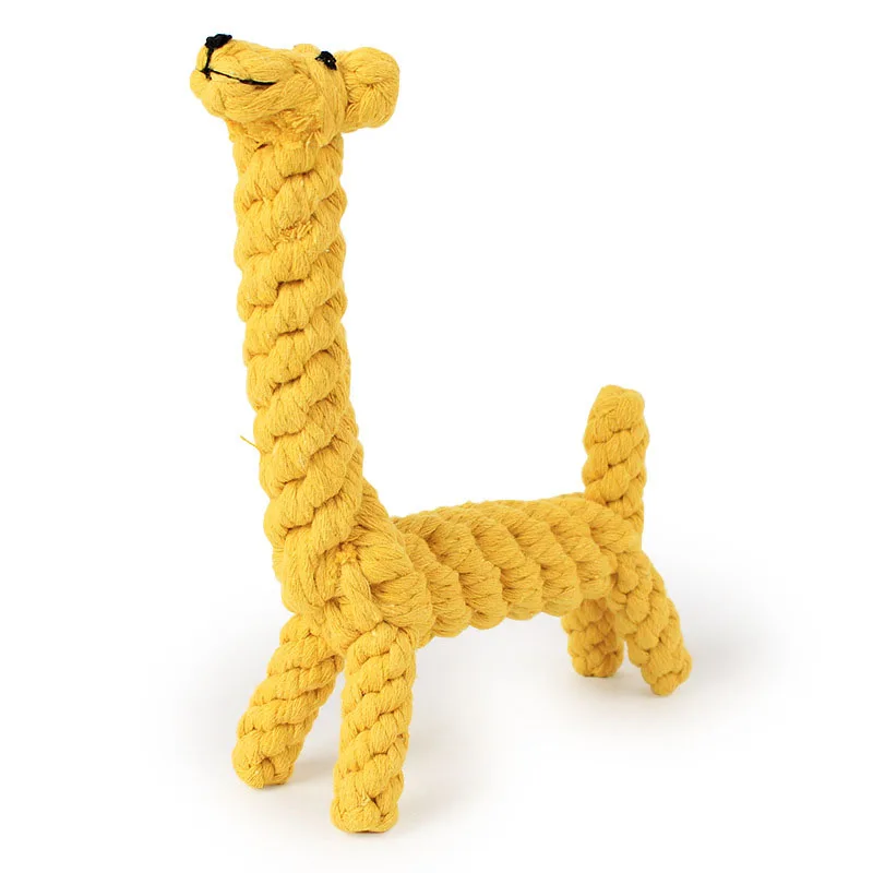 1pc Pet Dog Toys Cartoon Animal Dog Chew Toys Durable Braided Bite Resistant Puppy Molar Cleaning Teeth Cotton Rope Toy