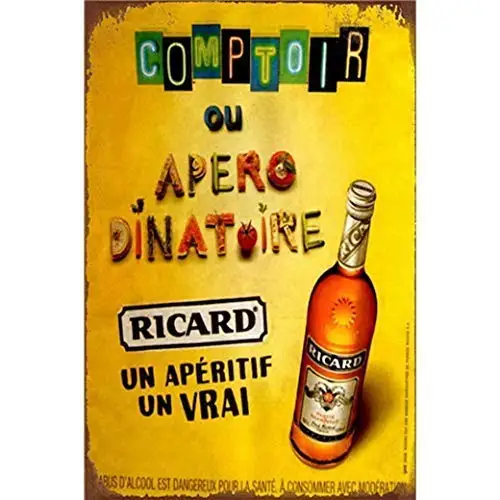 Signe en étain 12x16, décor mural de vin