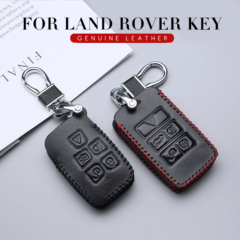 Leather Car Key Cover Case For Land Rover Range Rover Sport Discovery 4 5 Evoque LR4 2010-2015 Refit XE XFL Et Velar Freelander