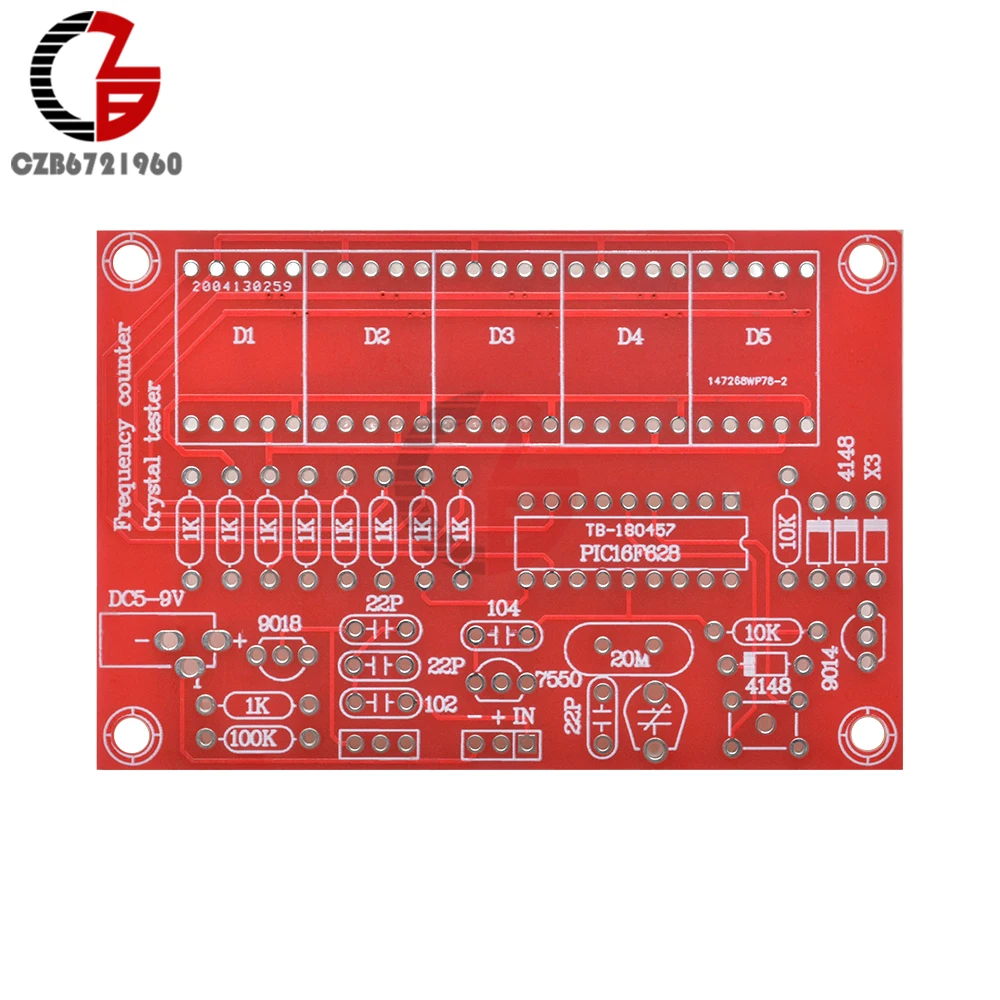 DIY Kits RF Crystal Oscillator Frequency Counter Meter 1Hz-50MHz Programmable Digital LED Crystal Tester Meter 5V Power Supply