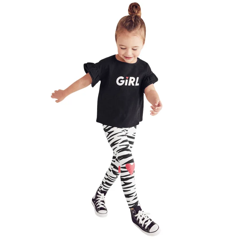 Little maven Girls Two-piece T Shirt+Leggings Suits Toddler Girls Summer Clothing Set Lovely  Boutique for Valentine's Day