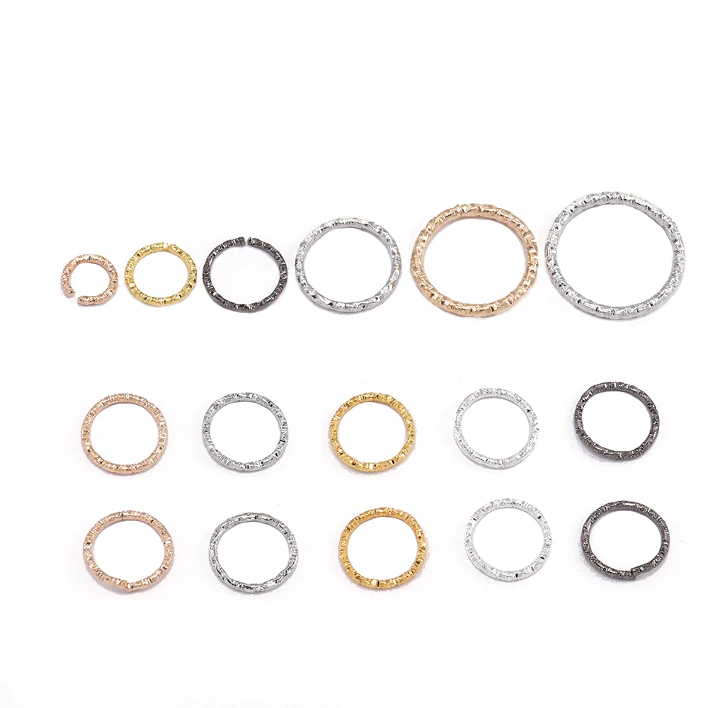 30-100pcs/lot 8-20 mm  Gold Jump Rings Round Twisted Split Rings Connectors For Diy Jewelry Finding Making Supplies