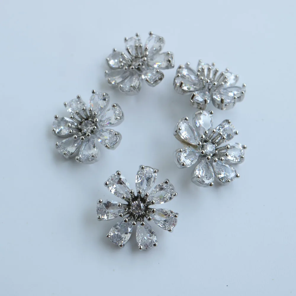 5pc Luxury Crystal Buttons Rhinestone Cubic Zirconia Button for Clothes Decorative CZ Sewing Cashmere Knit Cardigan