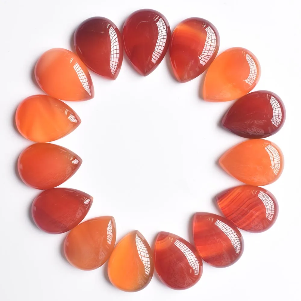 Kostenloser Versand 20 Stück/Lot Großhandel 25x18x6mm verschiedene Naturstein-Tropfenperlen CAB CABOCHON für DIY-Schmuckzubehör – Detail 6