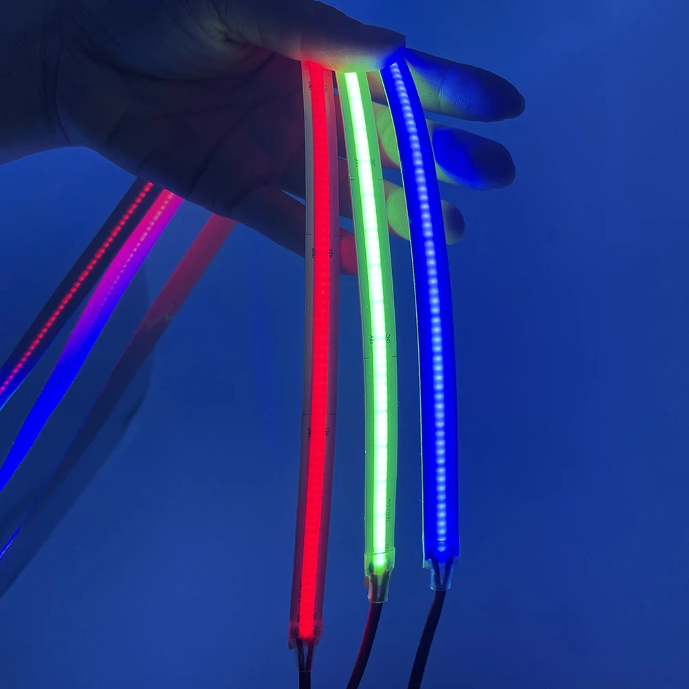 

12V 24V COB LED Strip 480/528 Flexible COB LED Lights Red Green Blue LED Tape LEDs 0.5m-5m