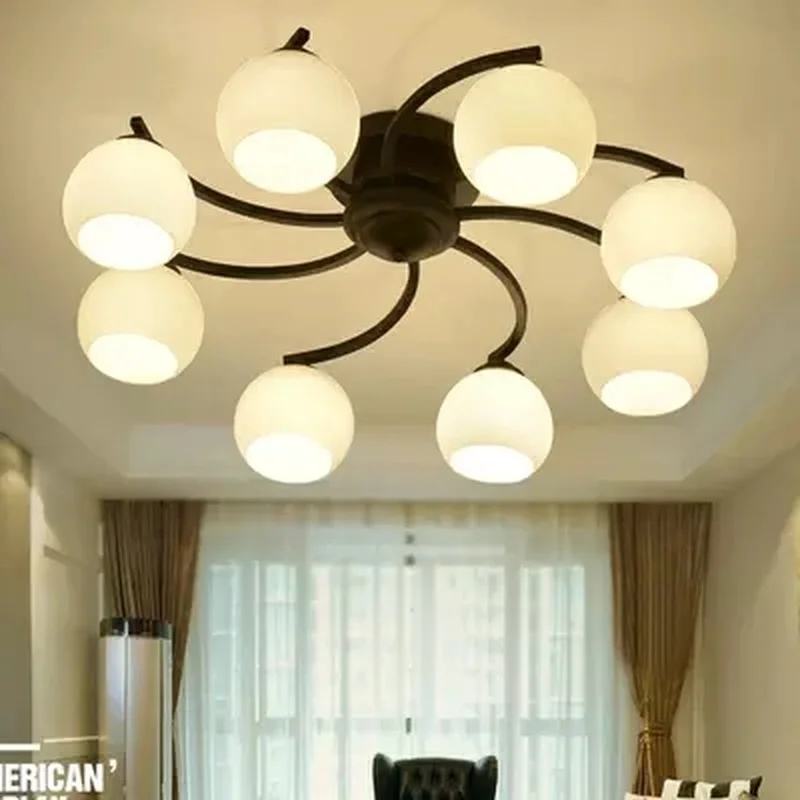 85-265V Nordic New Arrivals Creative Windmill Iron Led Chandelier Light Foyer Bedroom Frosted Glass Ceiling Chandelier