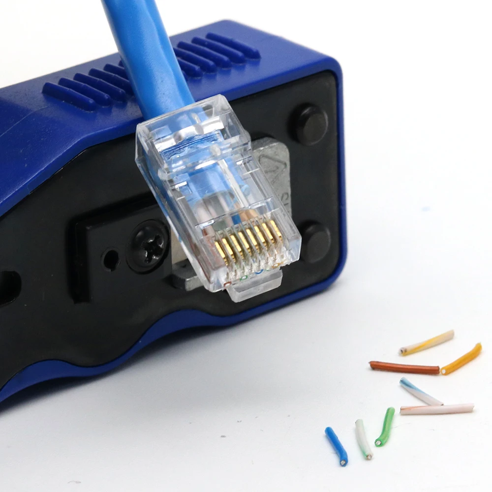 Herramienta de red rj45 crimpadora, alicates de prensado, pinza de presión, pinzas, clip lan + conectores de cable ethernet, tapas cat6 utp