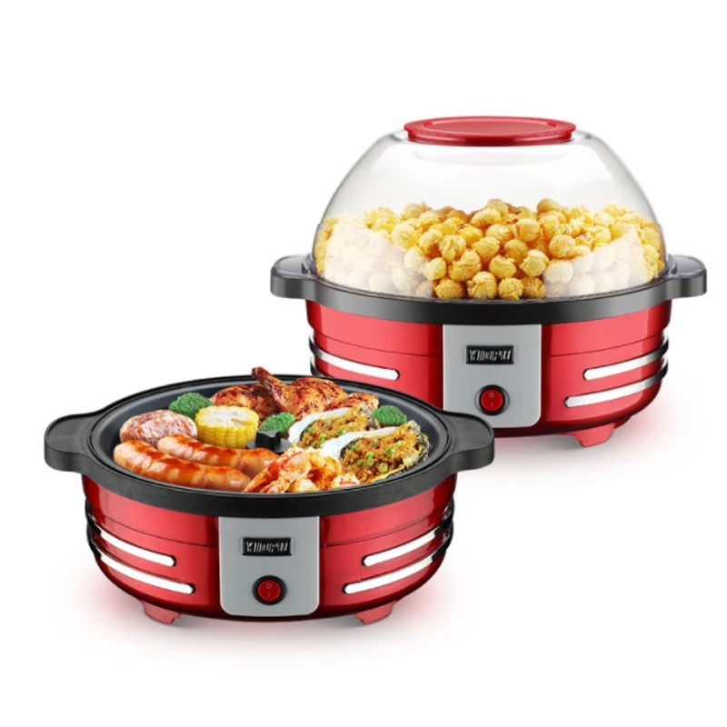 Automatic  5L Popcorn Machine Household Corn popcorn Maker BBQ Machine Oil-popped Popcorn Making Machine With Non-stick Pot