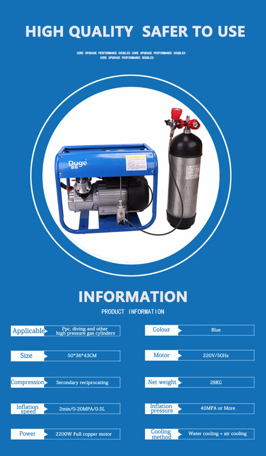 Pcp  Diving  Inflator 300bar 30mpa Double Cylinder Electric High Pressure Air Pump Air Compressor Pneumatic Scuba