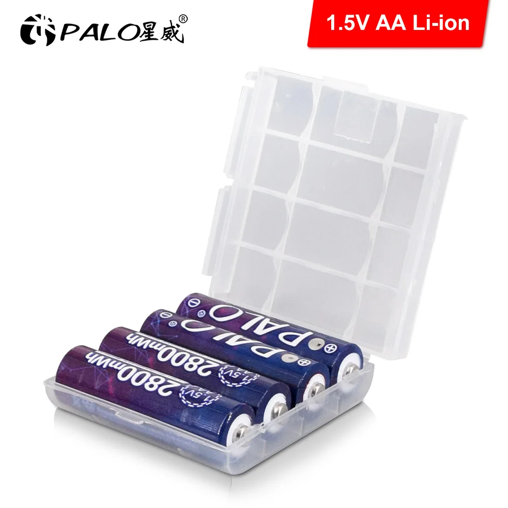 Palo 1.5V AA bateria litowa akumulator 1.5V Li-ion AA baterie do zabawek aparat podświetlany zegar + 1.5V USB obudowa z ładowarką