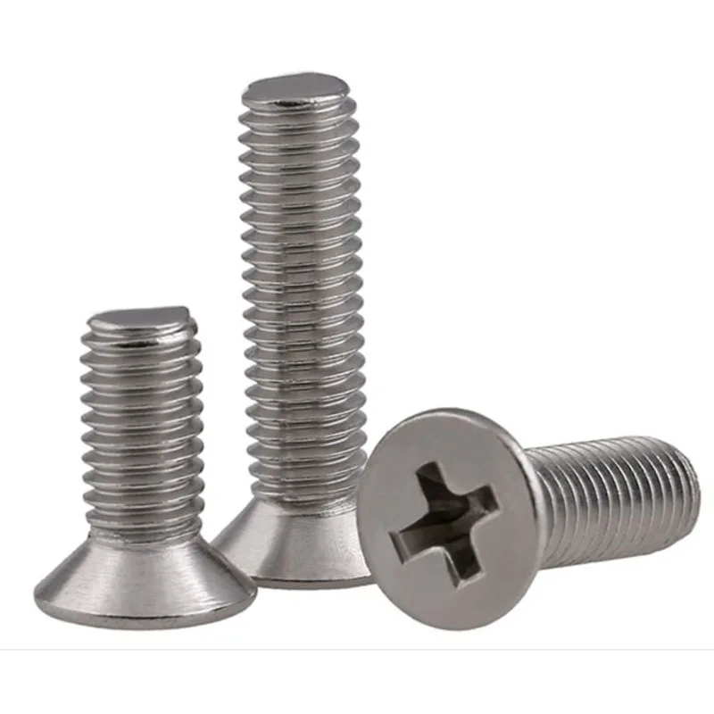 M3M4M5M6 Stainless Steel Left Hand Threaded Phillips Flat Head Countersunk Screws Cross Opposite Recessed Thread Bolts  769