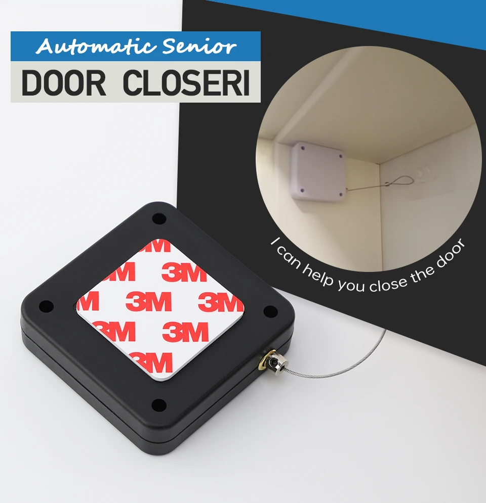 

Automatic Door Closer Multipurpose No Punch Door Sticker Installation 500g-800g Tension Closing Device Furniture Hardware