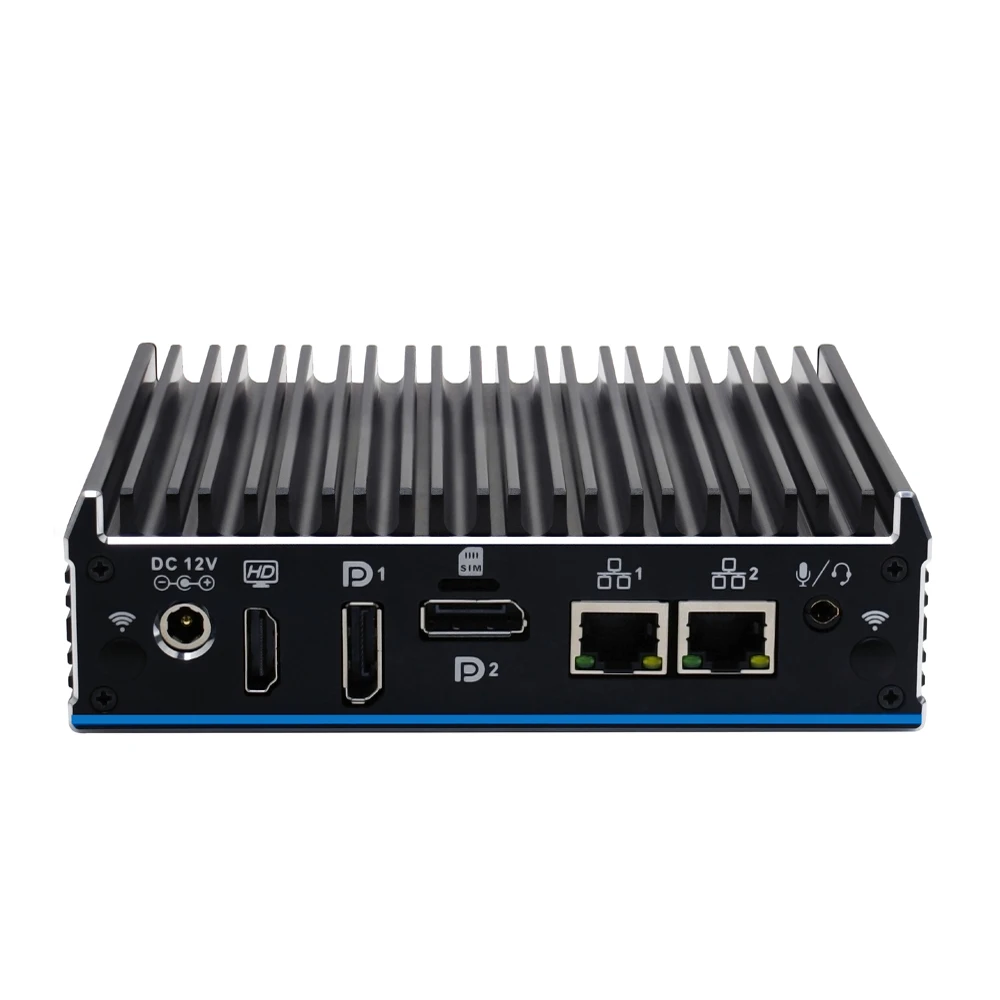 Pfsense J4125 Quad Core Mini Máy Tính 2 * Intel I211-AT LAN AES-NI Router Tường Lửa Ba Màn Hình Hiển Thị Kép DP 1 * HDMI Máy Tính Win10