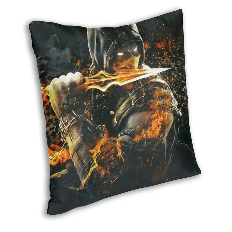 Vibrant Fire In The Dark Pillow Cover Decoration 3D Two Side Printed Sub Zero Mortal Kombat Cushion Cover for Car