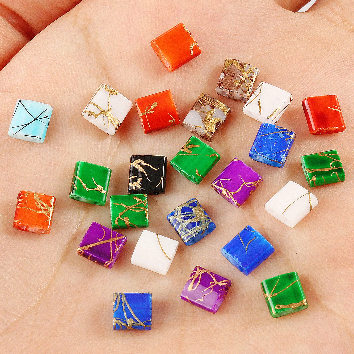 50pcs Two Hole Beads Multicolor Czech Glass Seed Beads for Jewelry Making Needlework Bracelets Accessories 5mm