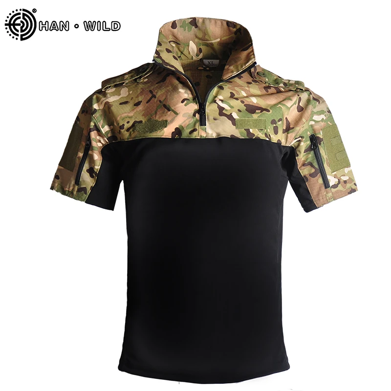 HAN WILD-Camisas De Combate Tático, Vestuário Militar, Camuflagem Camiseta, Roupas Do Exército Dos EUA, Airsoft Paintball Camisa De Acampamento