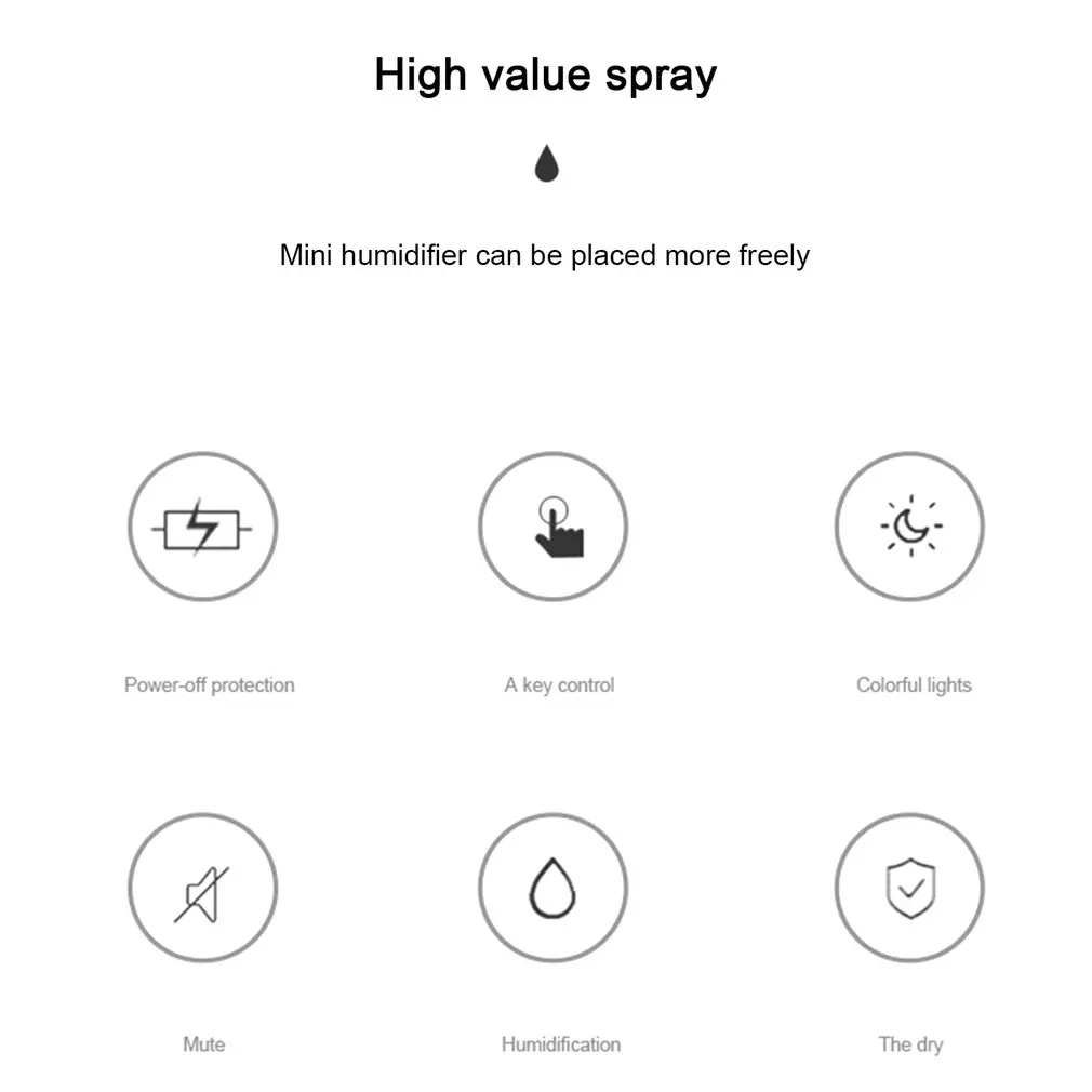 Difusor de Aroma para coche y Casa, Humidificador pequeño de aire, minihumidificador, atomizador USB, purifica el aire, luces coloridas