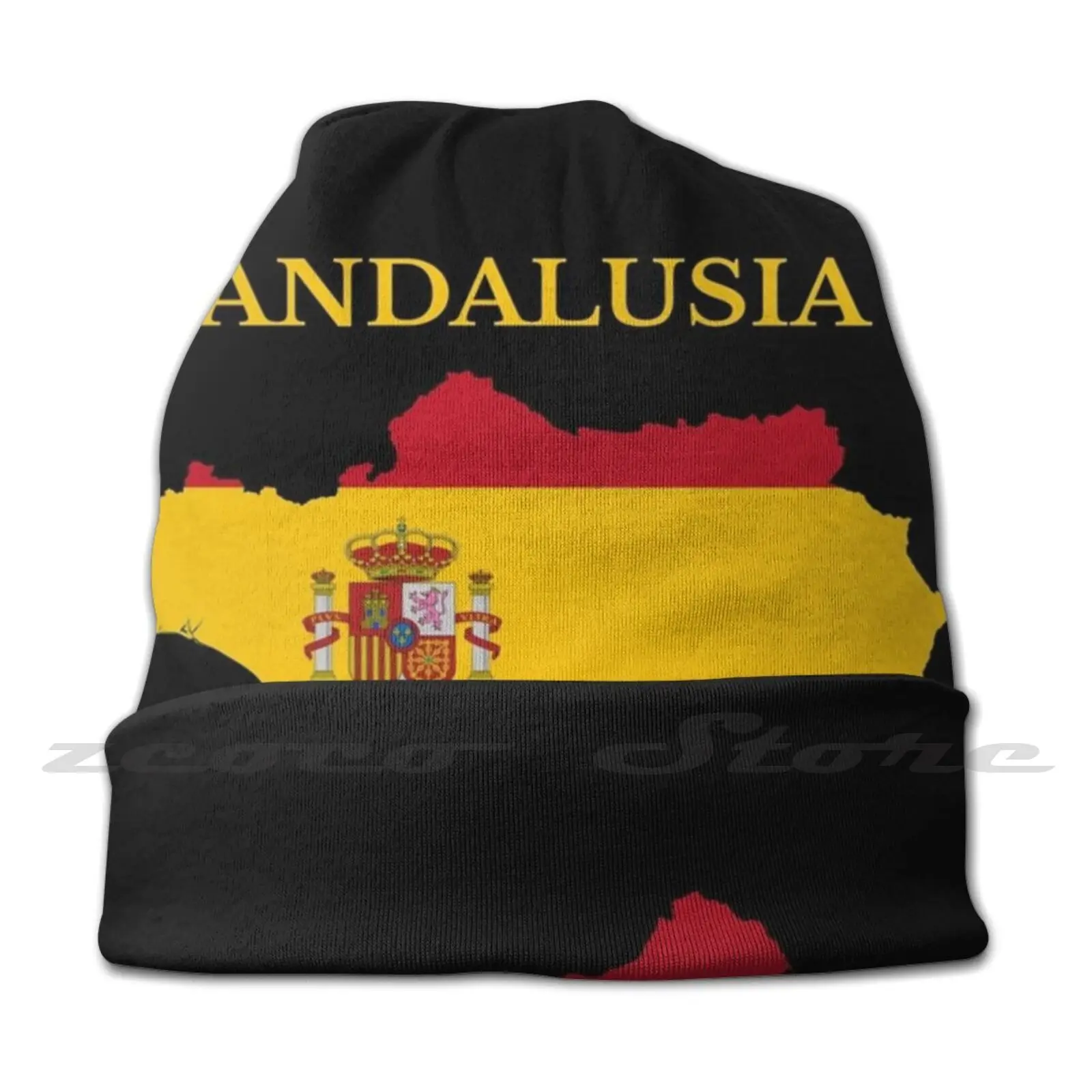 Andalusia Map , Spain Adult Kids Knit Hat Hedging Cap Outdoor Sports Breathable Community Of Andalusia Spanish Andalusia Region